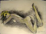 Leroy Neiman Canvas Paintings - Nadine Nude III